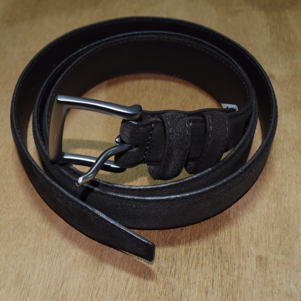 J.Crew Men’s Charcoal Gray Suede Leather Belt Silver Buckle Size 40
